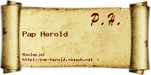 Pap Herold névjegykártya